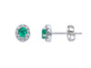  Earrings with Diamonds and Emeralds 0.29 ct