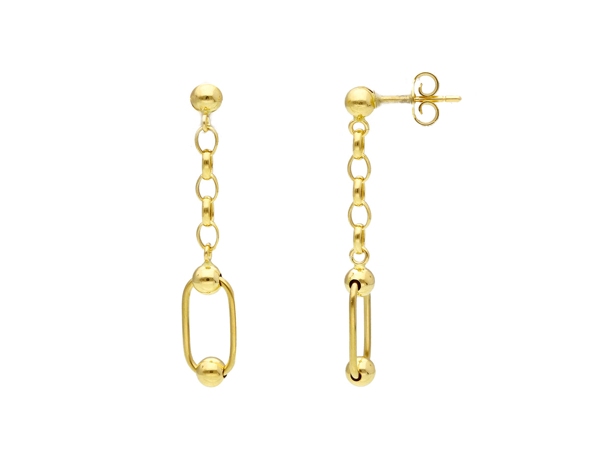 Maiocchi Gold Orecchini Pendenti con Sfere Oro Giallo 18kt