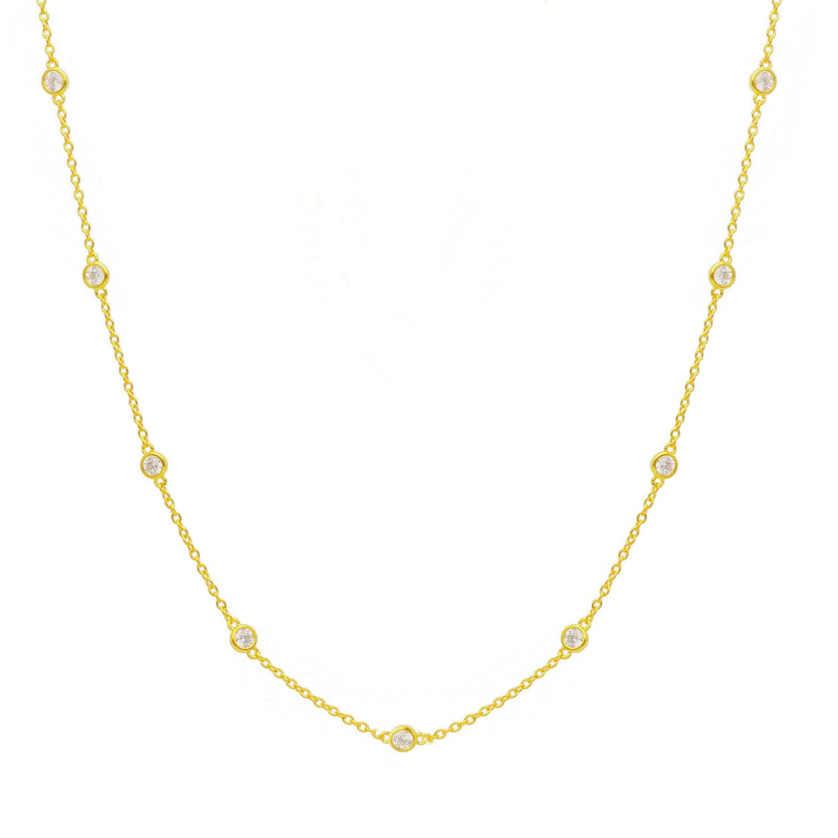 Maiocchi Silver Girocollo Argento Dorato e Elementi Zirconi