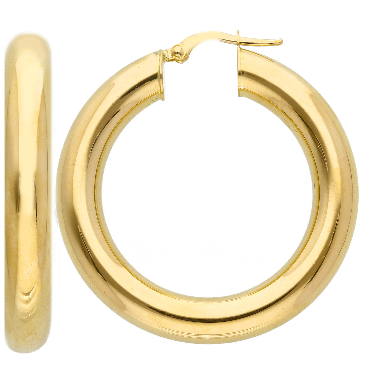 Maiocchi Gold Orecchini Cerchi in Oro Giallo 18kt Sezione 6 MM