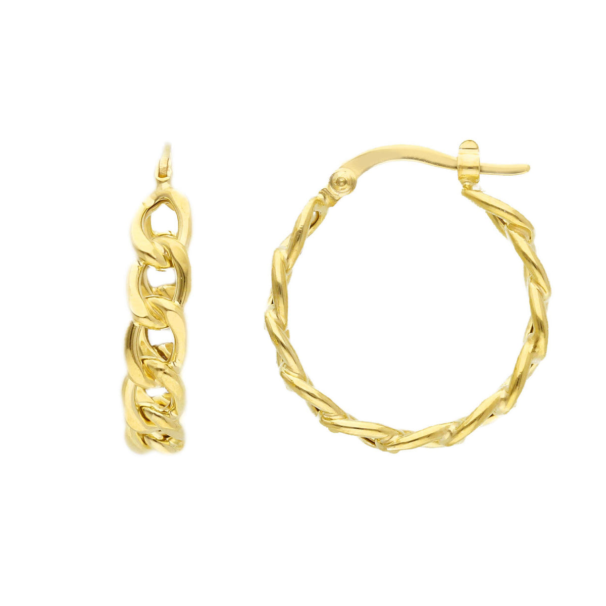 Maiocchi Gold Orecchini Cerchi Grumette in Oro Giallo 18kt Ø 15 MM