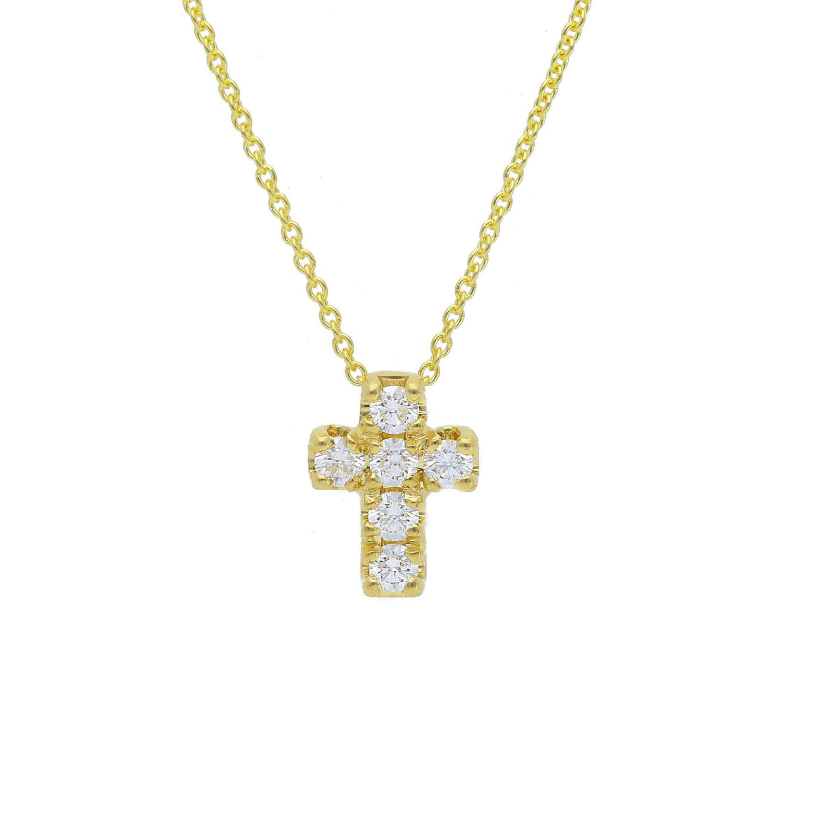 Girocollo Croce Oro Giallo e Diamanti ct 0,23