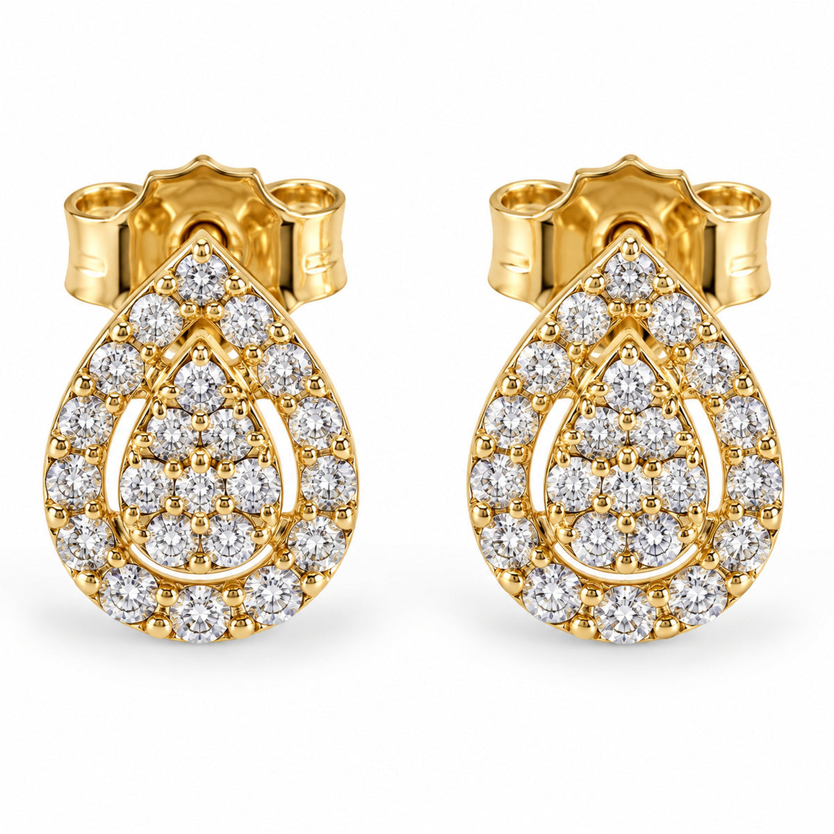 Maiocchi Milano Orecchini Goccia Oro Giallo e Diamanti ct 0,24