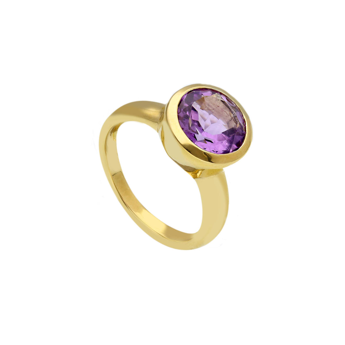 Maiocchi Gold 18kt Yellow Gold and Amethyst Quartz Ring