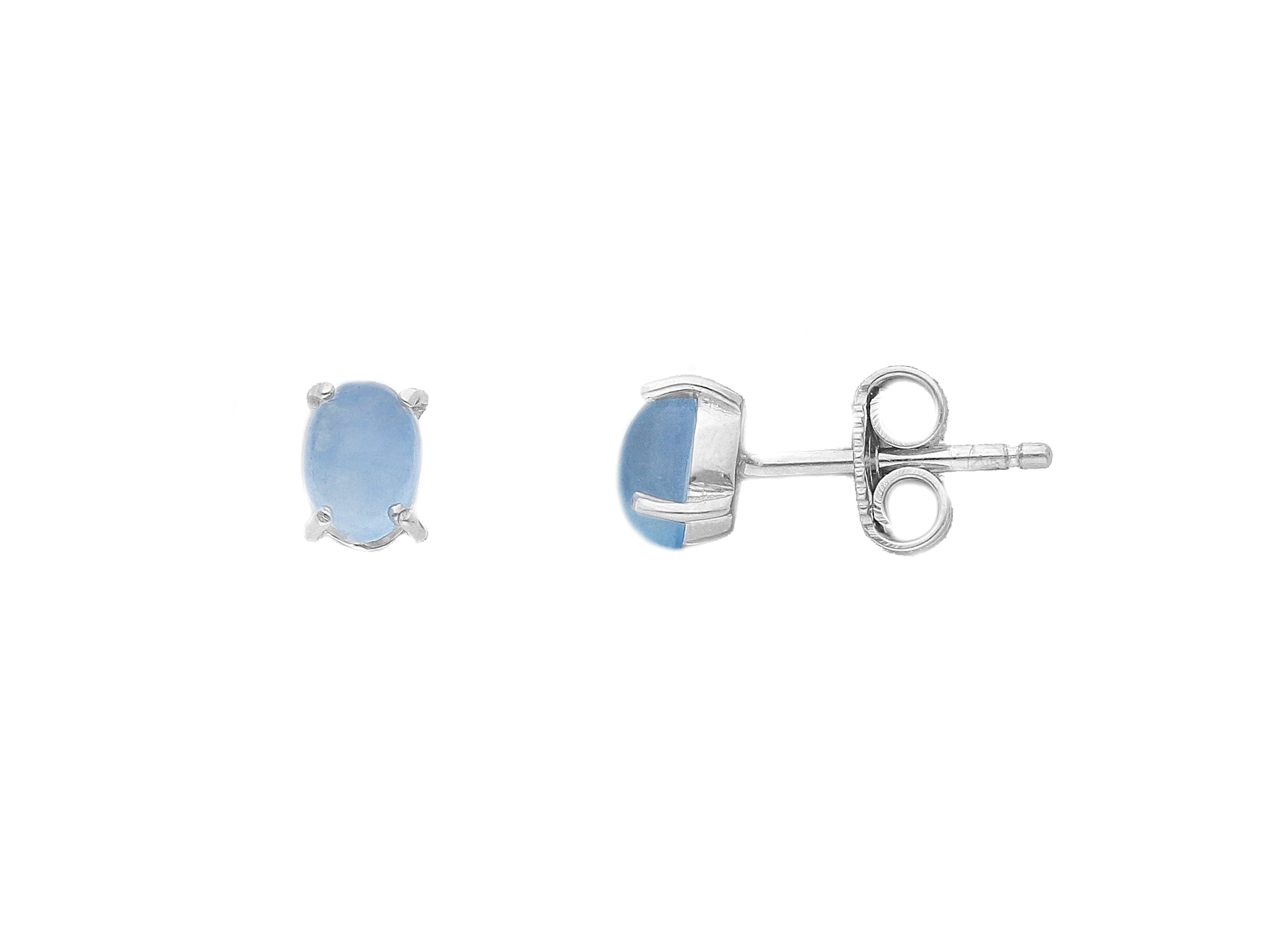 Gemondo acquamarina Orecchini in oro bianco 9 ct con acquamarina 0,46ct-Orecchini a perno ovali con cornice