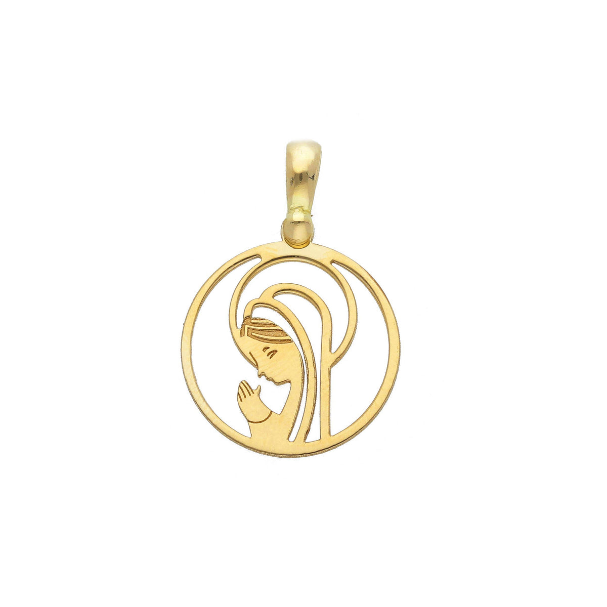 MaDonna Silhouette Medal in 18kt Yellow Gold