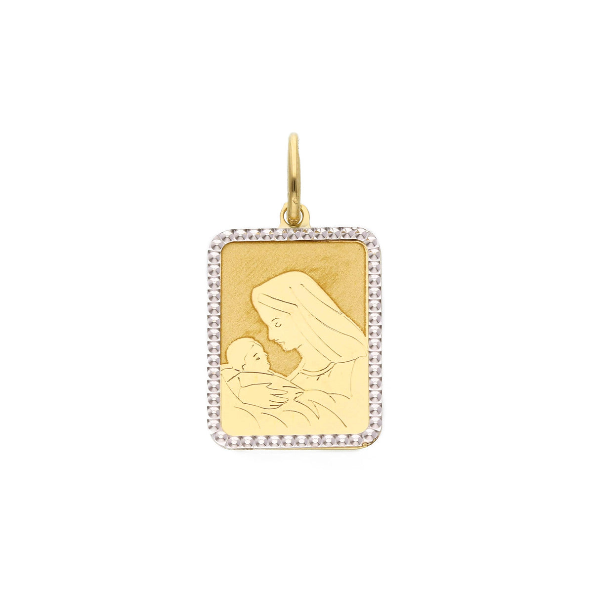 Medaglia MaDonna in Oro Giallo e Bianco 18kt