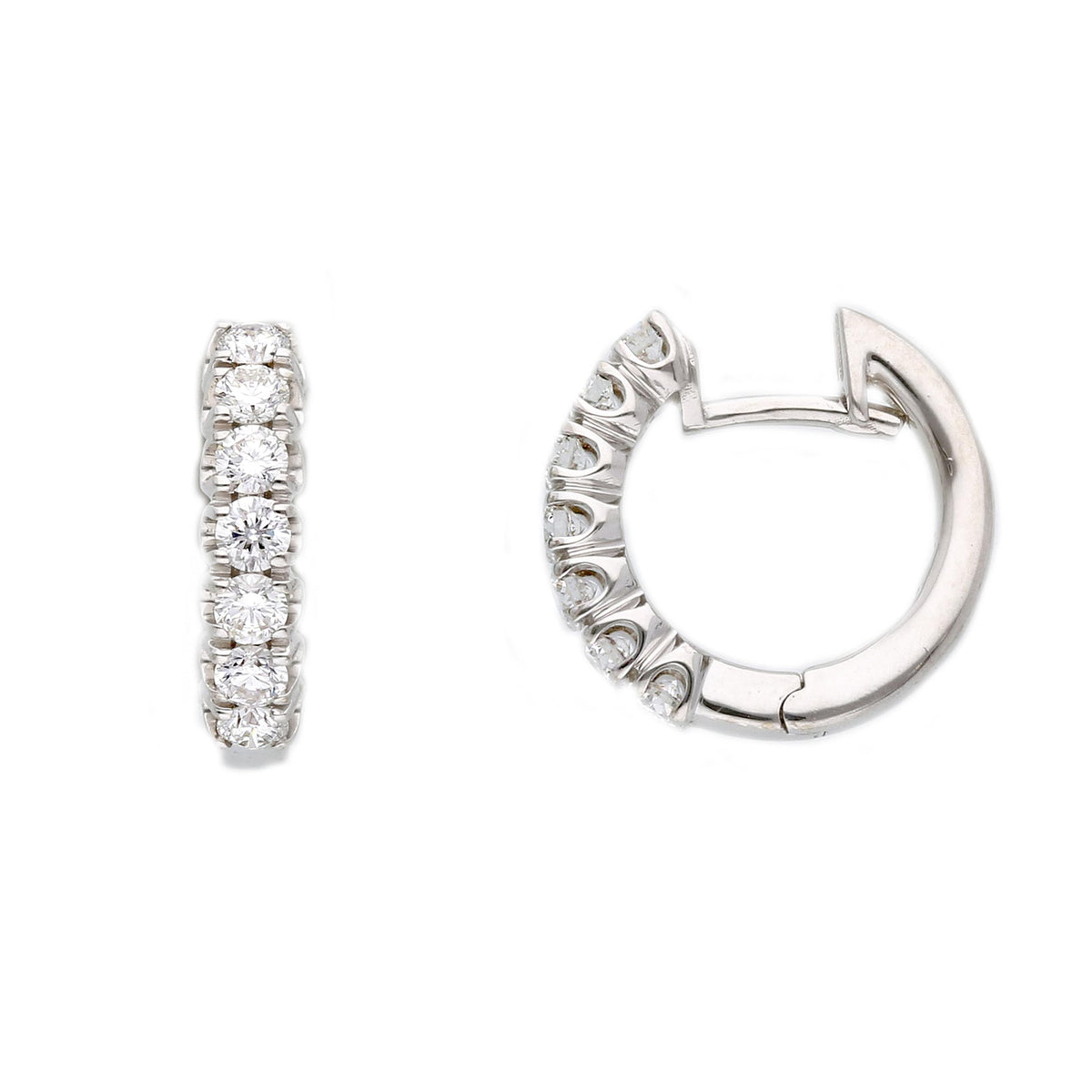 18kt White Gold Hoop Earrings with 0.09 ct Diamonds