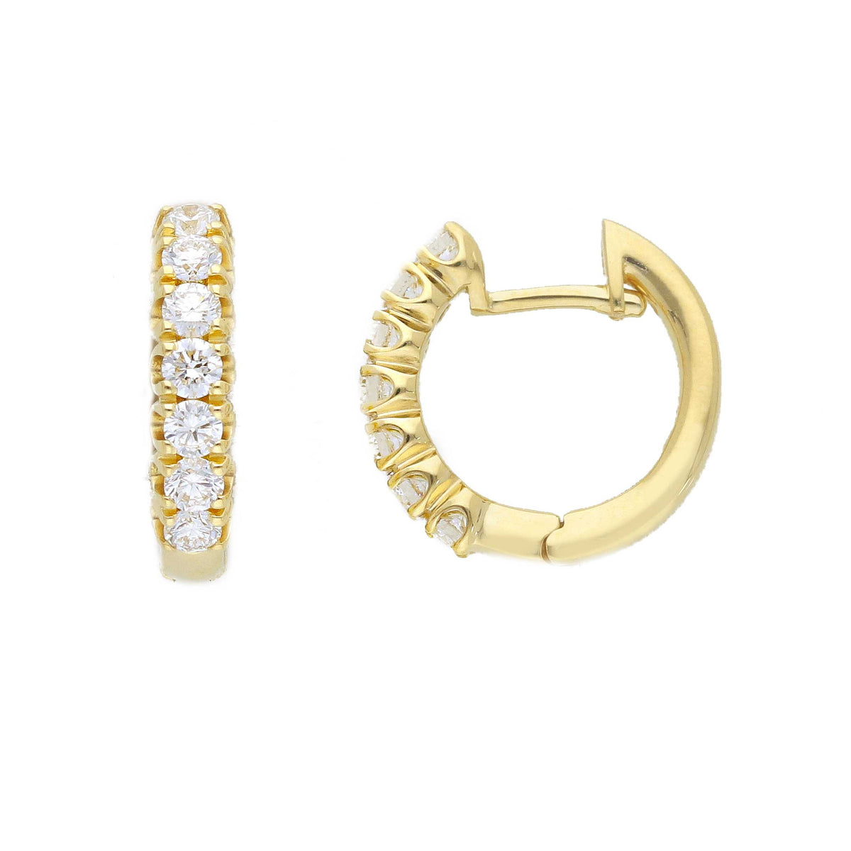 18kt White Gold Hoop Earrings with 0.09 ct Diamonds