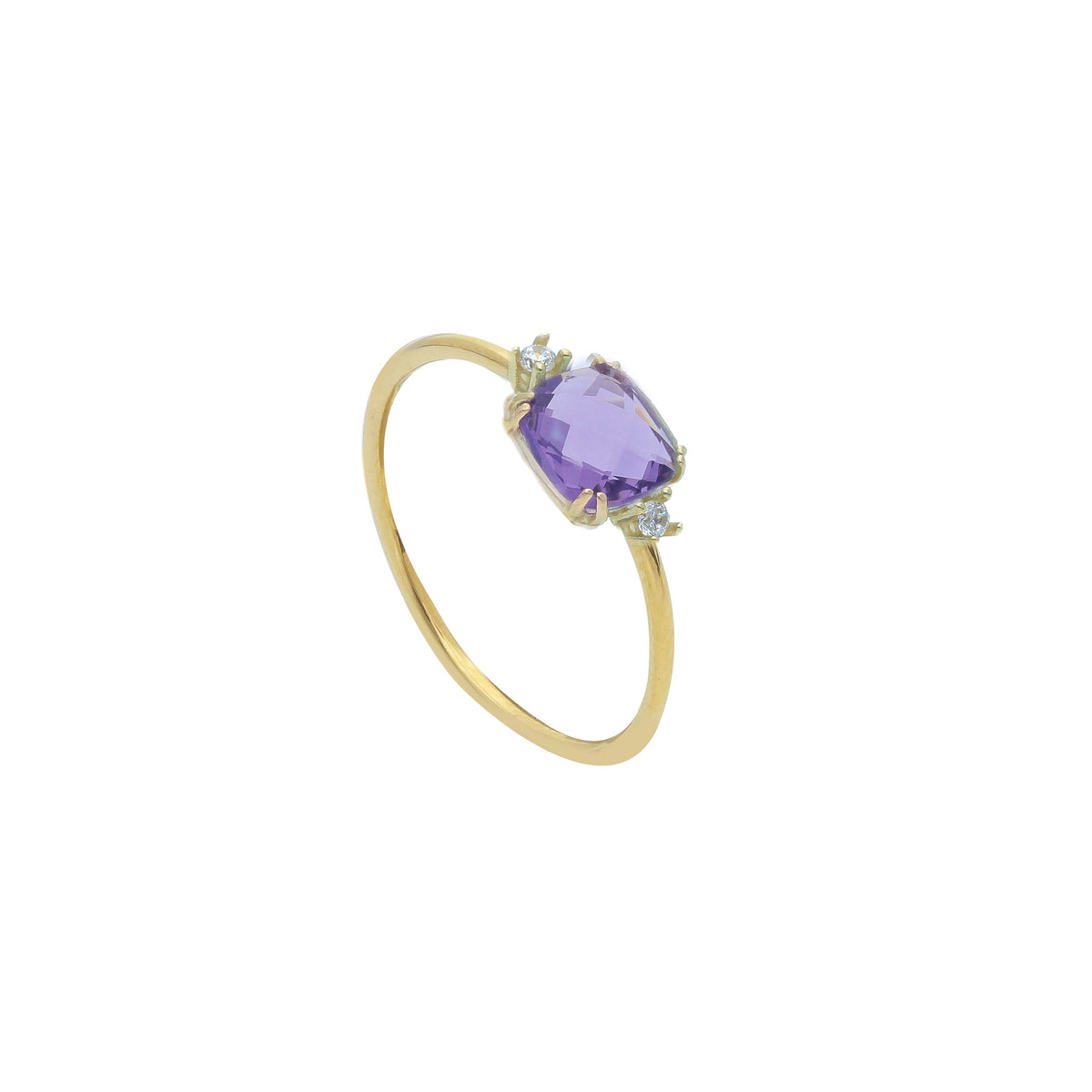 Maiocchi Gold 18kt Yellow Gold and Amethyst Quartz Ring