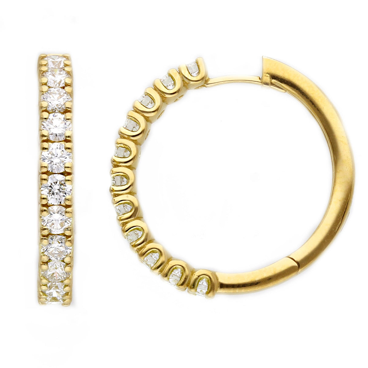  Maiocchi Milano Hoop Earrings in White Gold and Diamonds 0.87 ct G