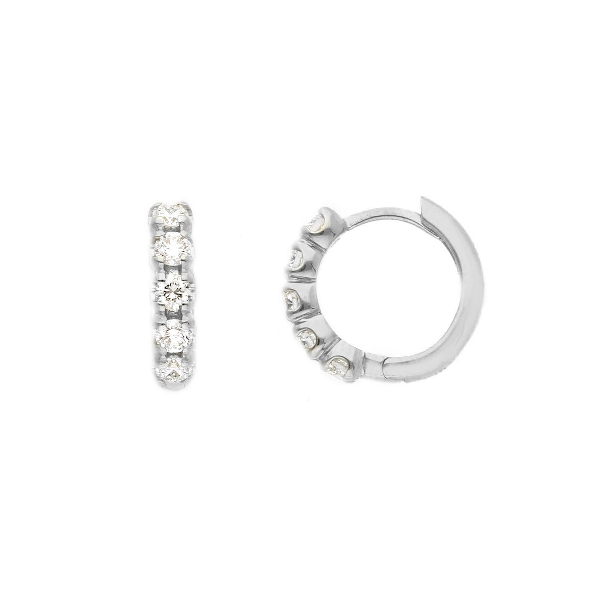 18kt White Gold Hoop Earrings with 0.09 ct Diamonds