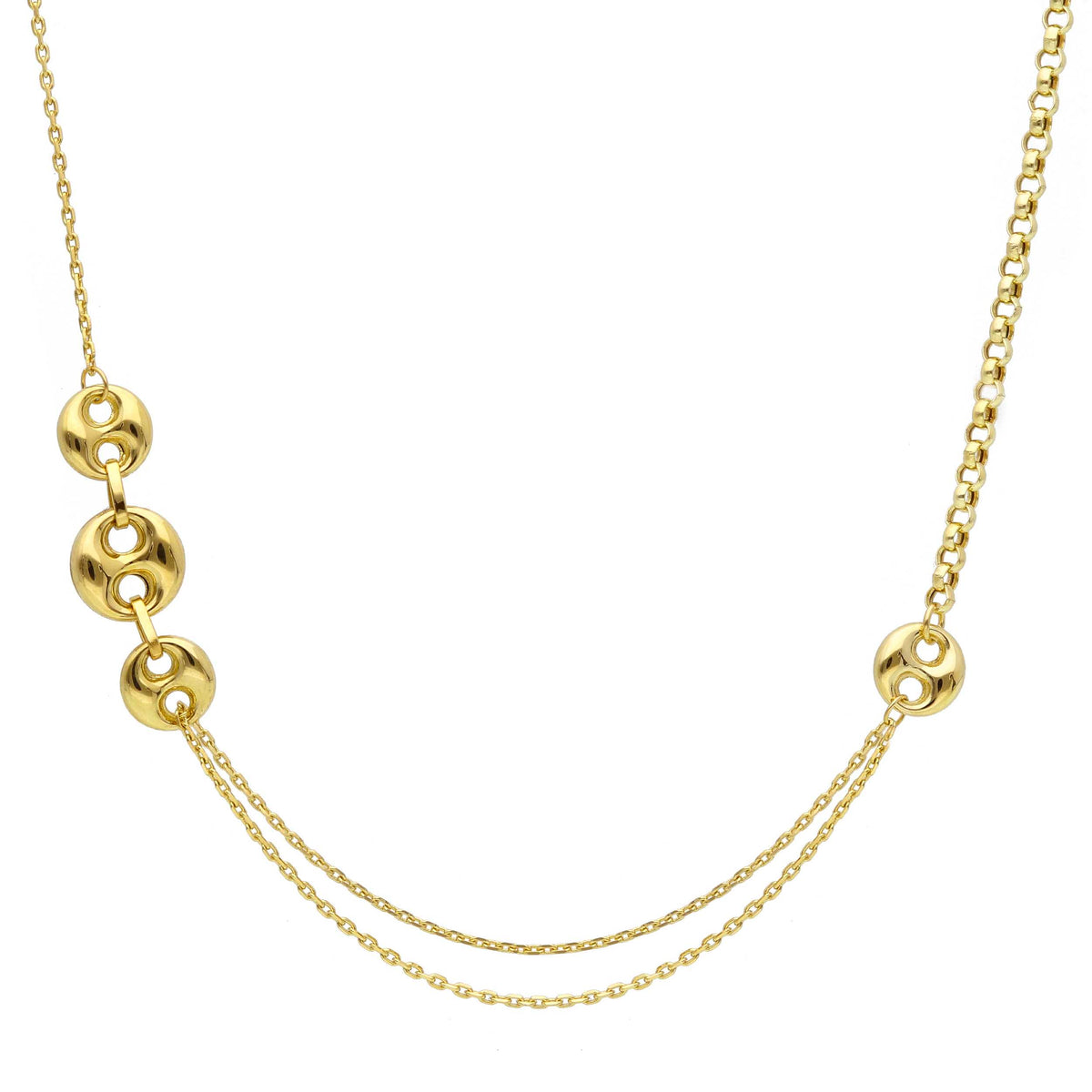 Girocollo Maglia Marina Oro Giallo 18kt 45 cm