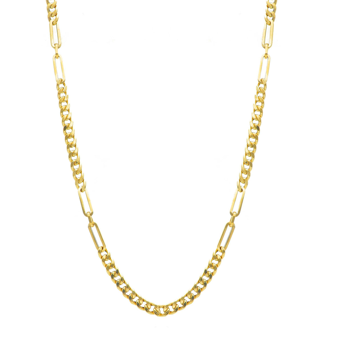 Girocollo Maglia Grumette e 3 + 1 Oro Giallo 18kt 45 cm