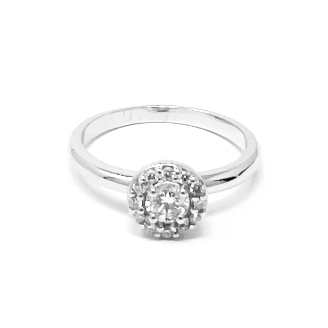 solitaire ring 0.30 ct E VS2 + 0.12