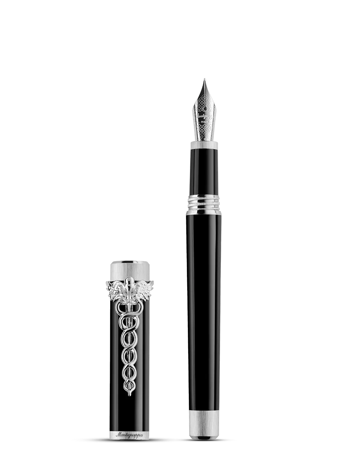 Montegrappa Penna Stilografica Zero Caduceus IP Palladio