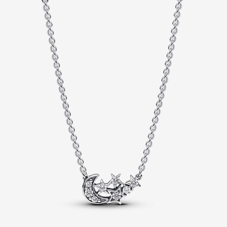 Pandora Collana Collana Luna Crescente e Stelle 392991C01