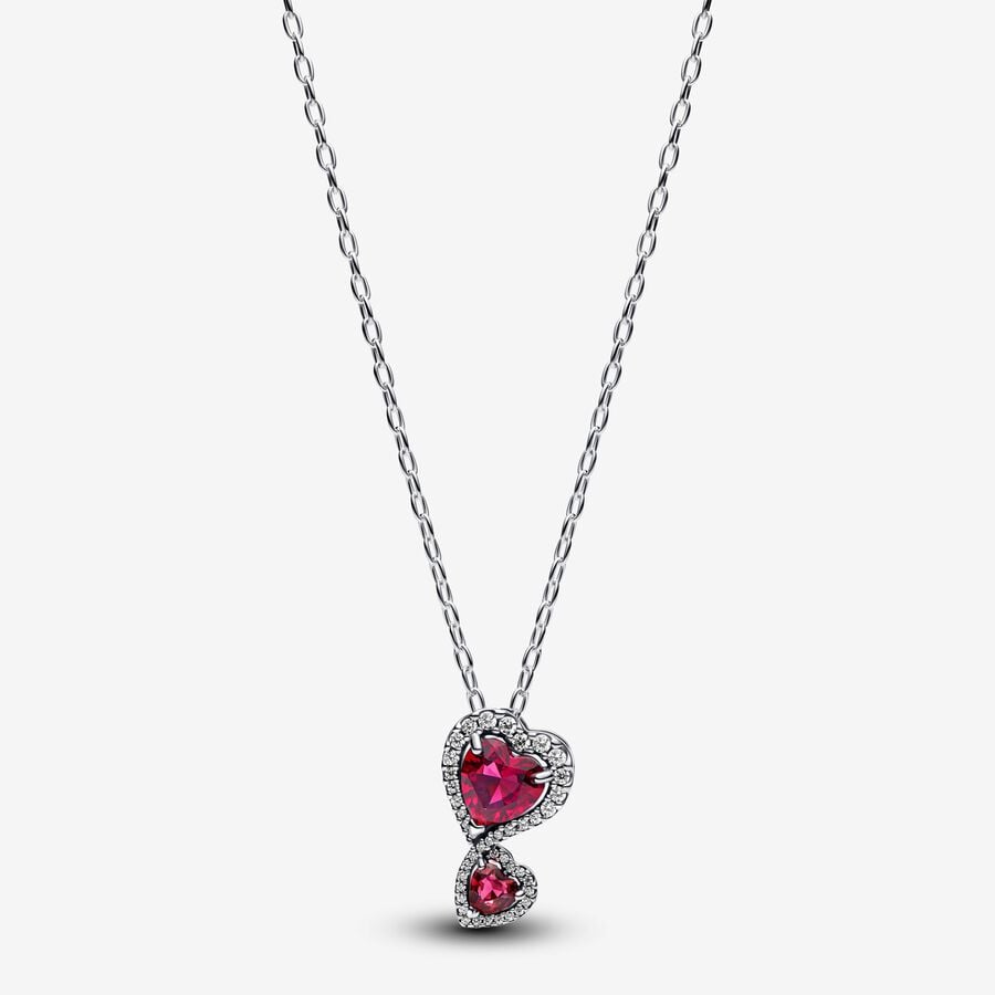 Pandora Collana Doppi Cuori Rossi 393658C01