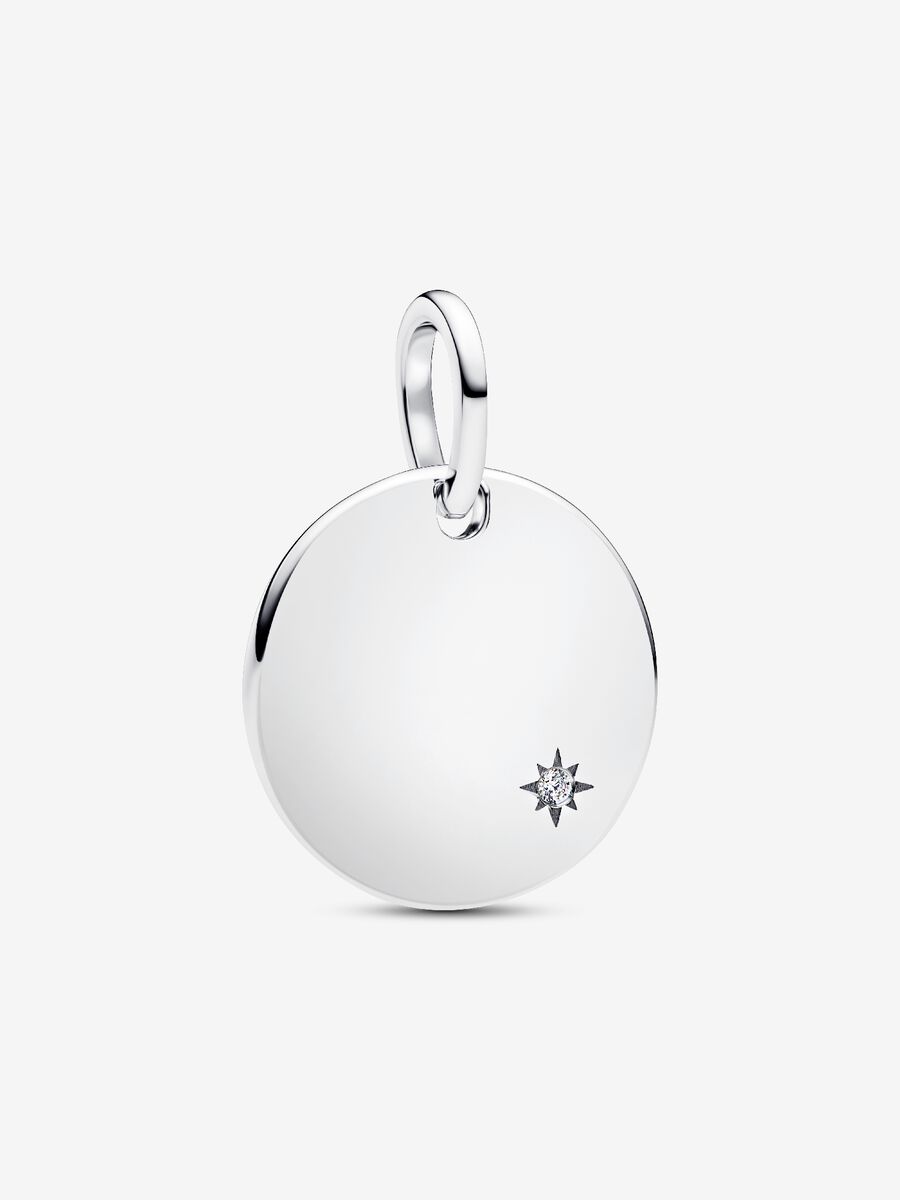 Pandora Charm Pendente Medaglia con diamante creato in laboratorio da incidere 0.012 ct 394012C01