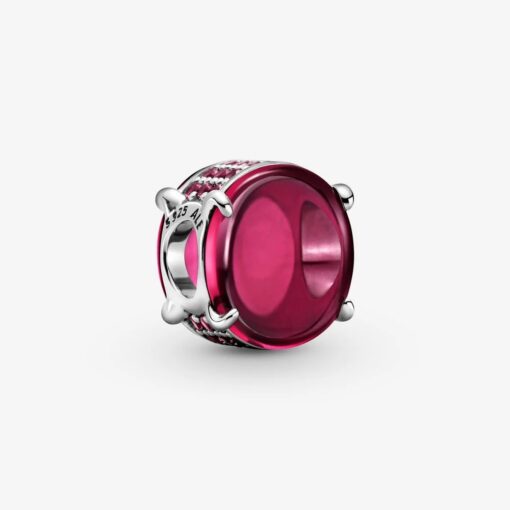 Pandora Charm Pietra Cabochon Ovale Fucsia 799309C01