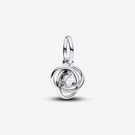 Pandora Charm Pendente Cerchio Eterno Bianco Aprile 793125C04