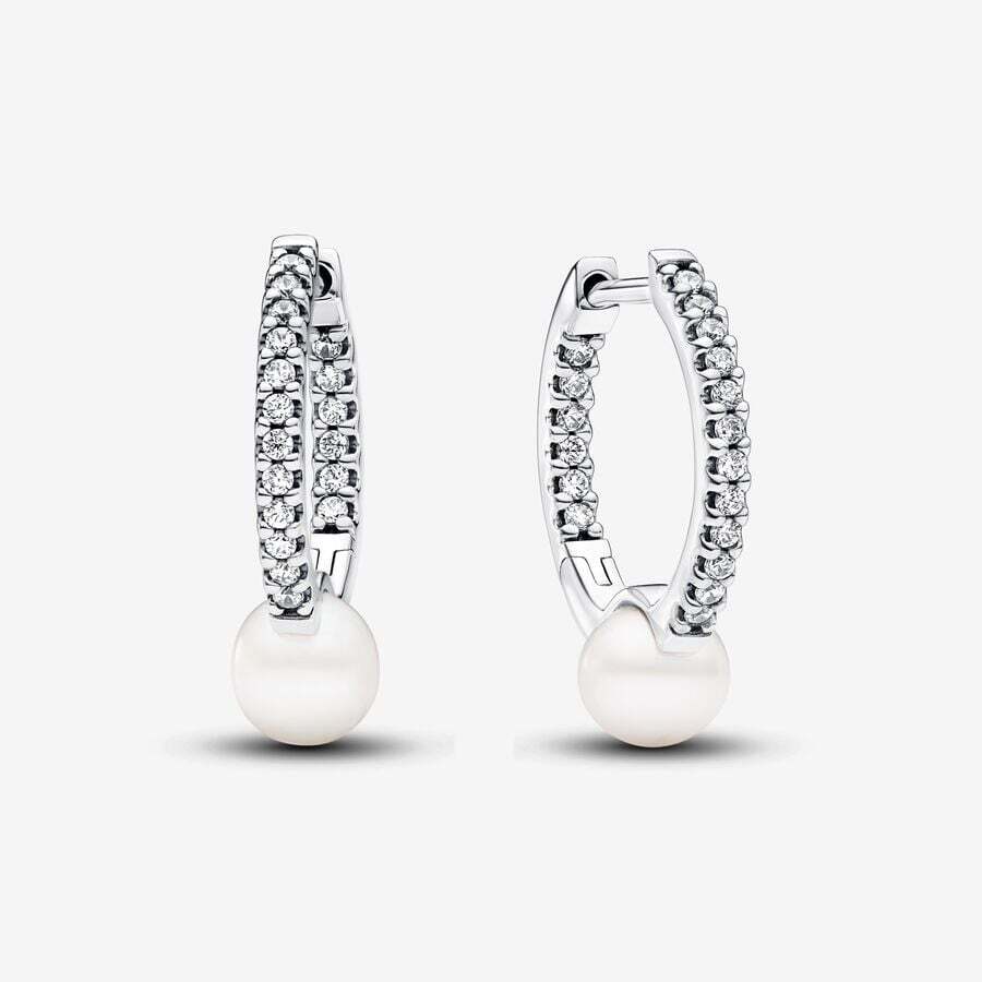 Pandora Orecchini Cerchi con Perle d’Acqua Dolce Coltivate e Pavè 293171C01