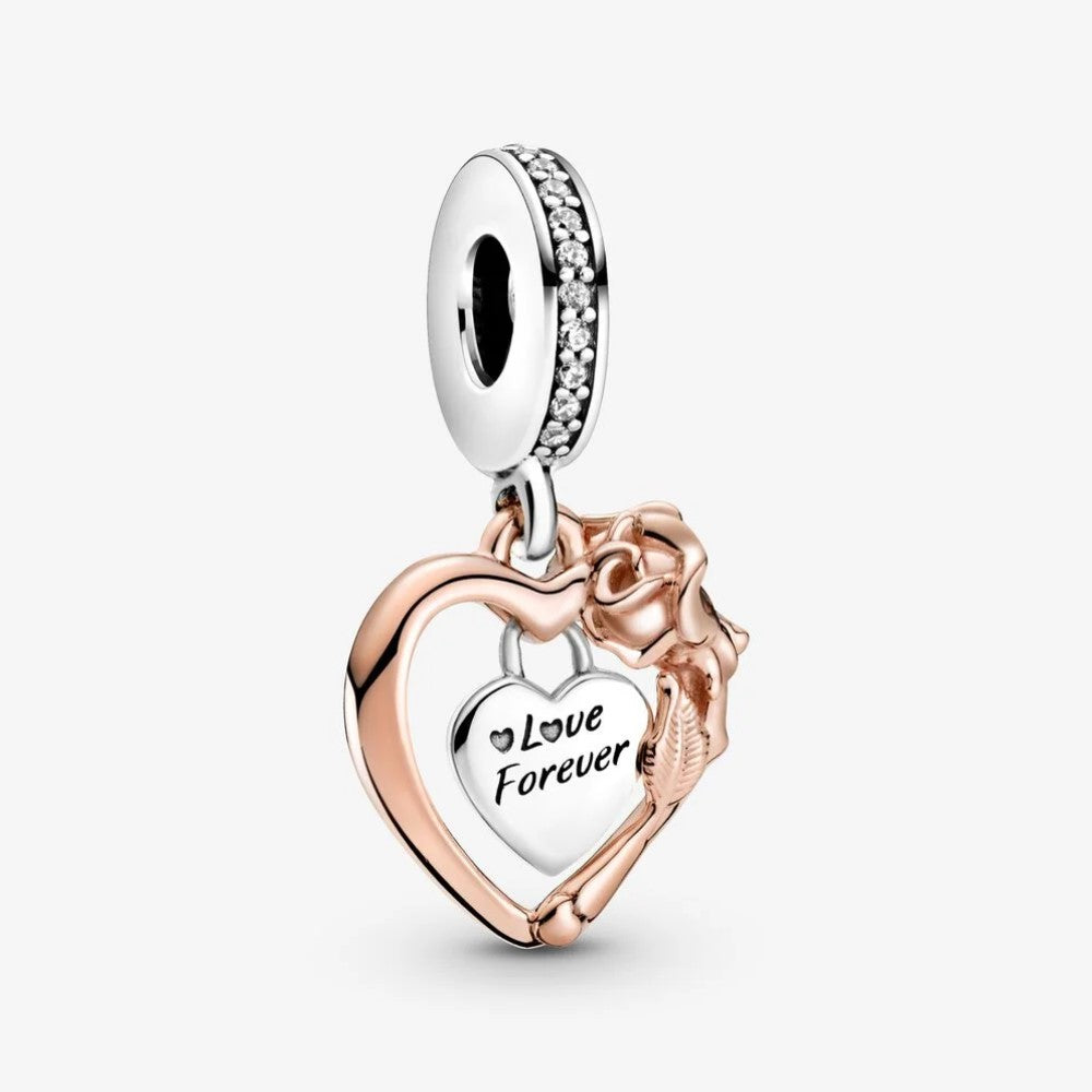 Pandora Charm Pendente Cuore e Rosa 789290C01
