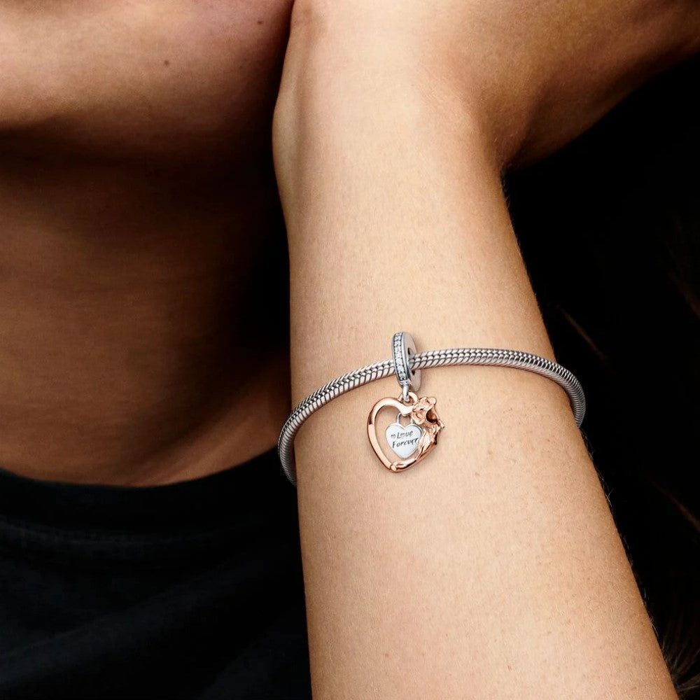 Pandora Charm Pendente Cuore e Rosa 789290C01