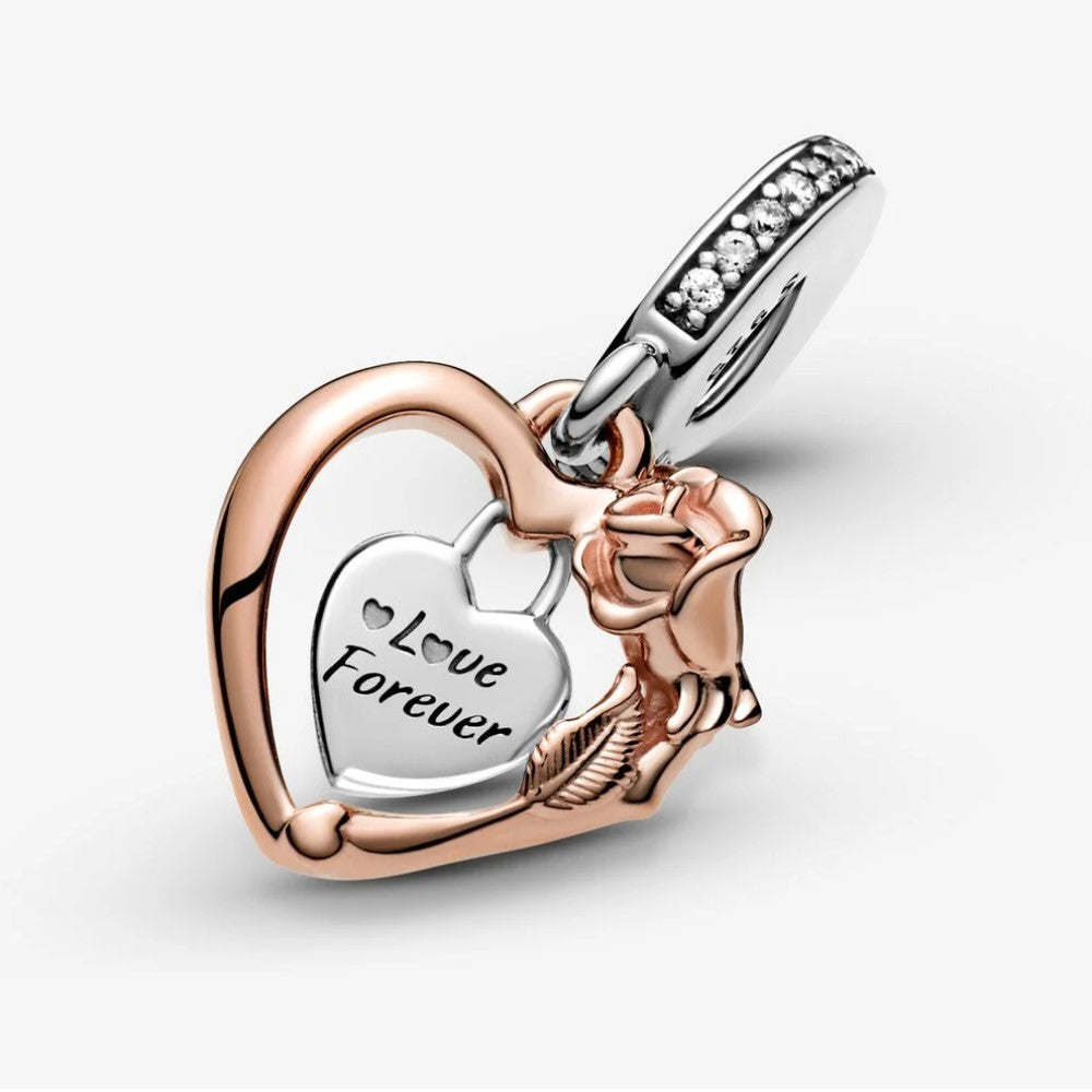 Pandora Charm Pendente Cuore e Rosa 789290C01