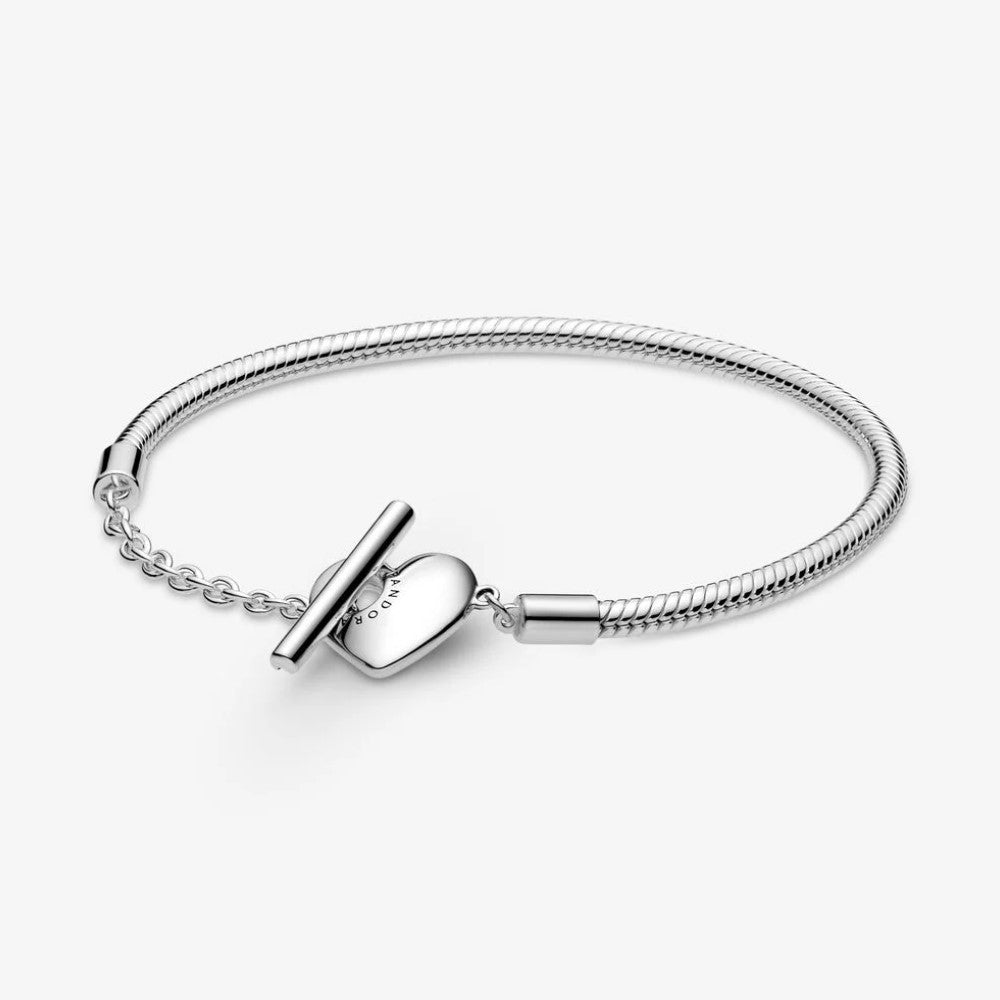 Pandora Bracciale Moments con Maglia Snake, Cuore e Barretta a T 599285C00