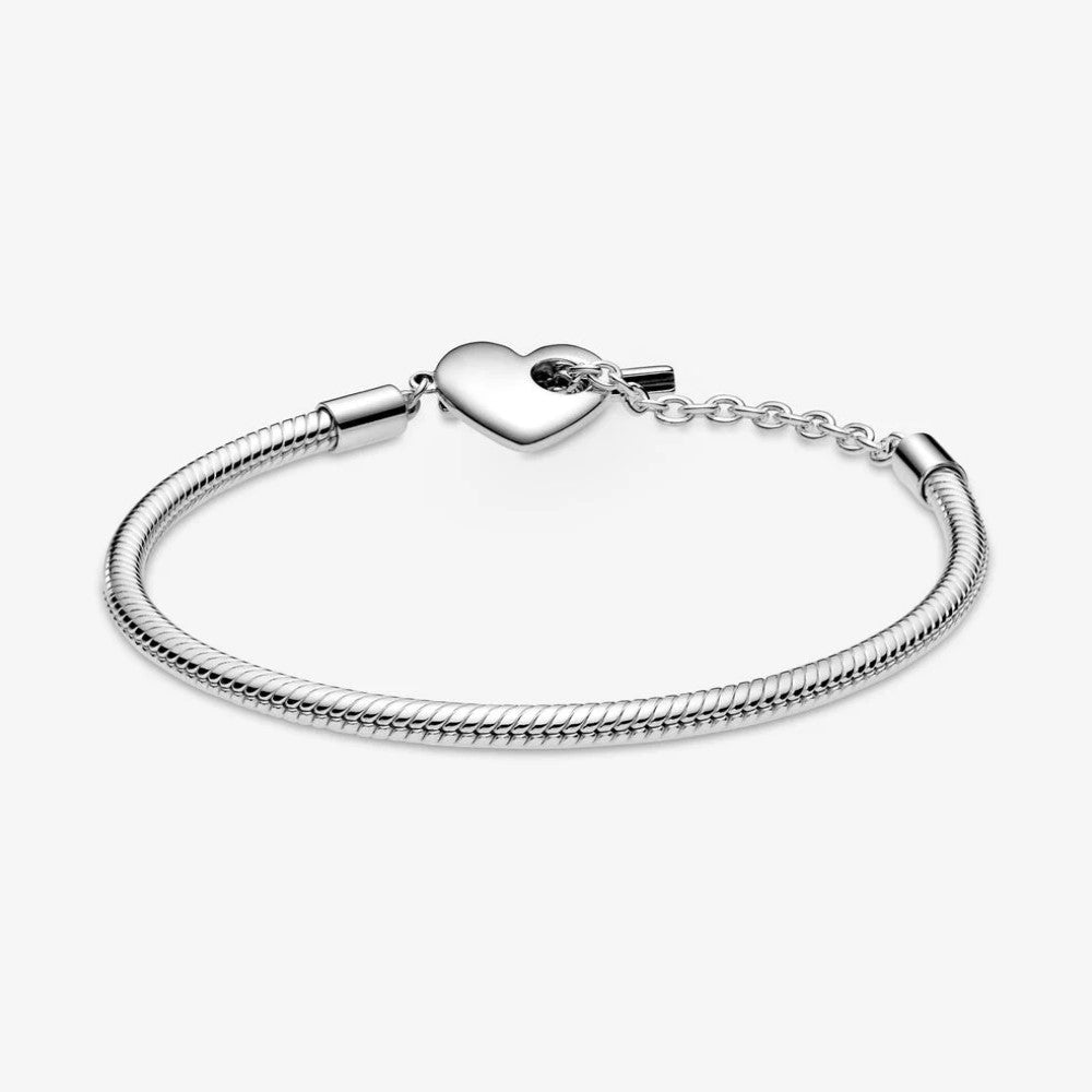 Pandora Bracciale Moments con Maglia Snake, Cuore e Barretta a T 599285C00