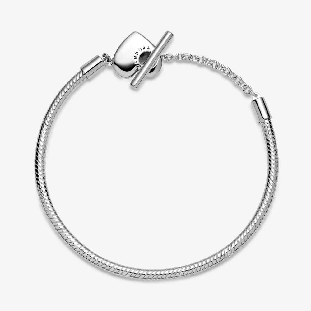 Pandora Bracciale Moments con Maglia Snake, Cuore e Barretta a T 599285C00