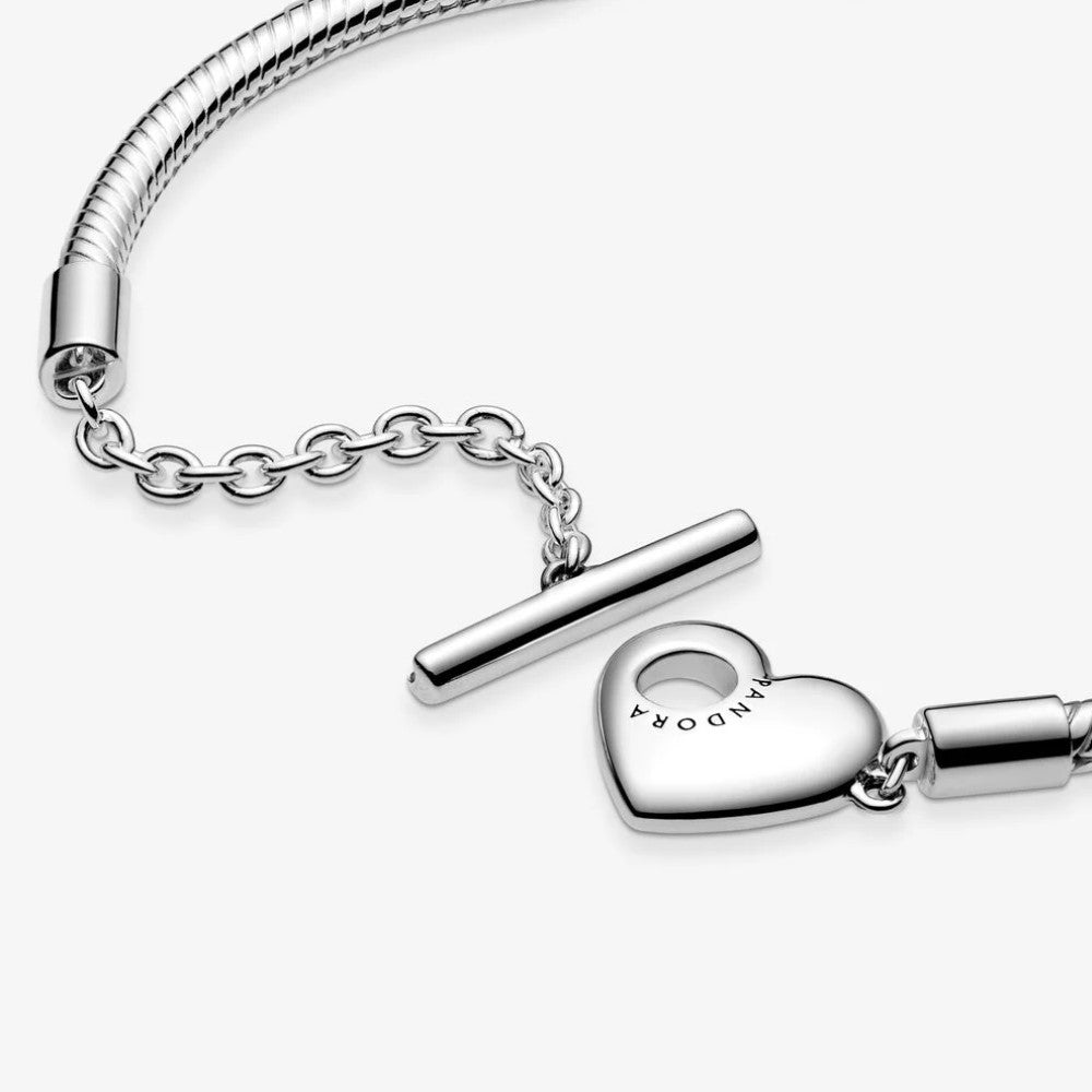 Pandora Bracciale Moments con Maglia Snake, Cuore e Barretta a T 599285C00