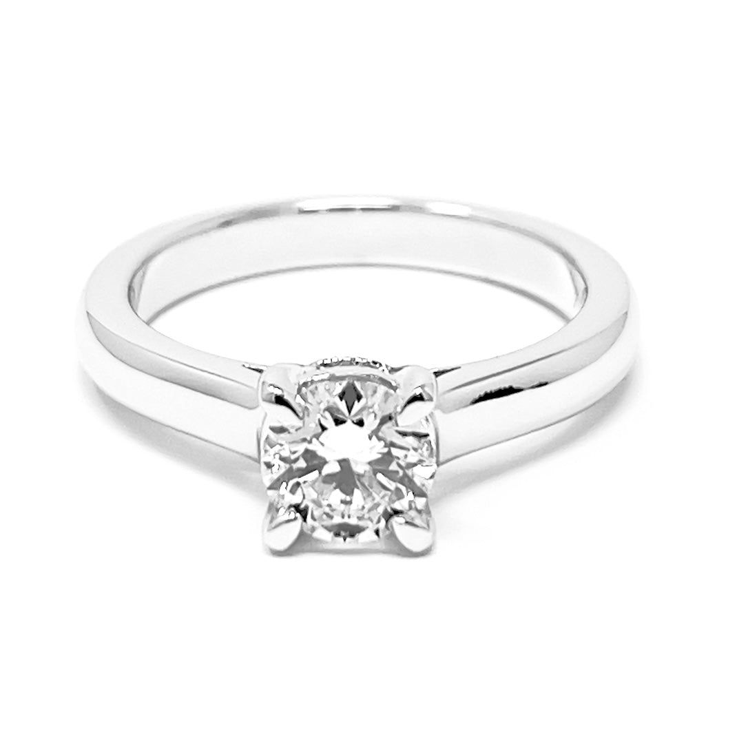 Anello Solitario Oro Bianco e Diamante ct 0,80 E VVS2 GIA
