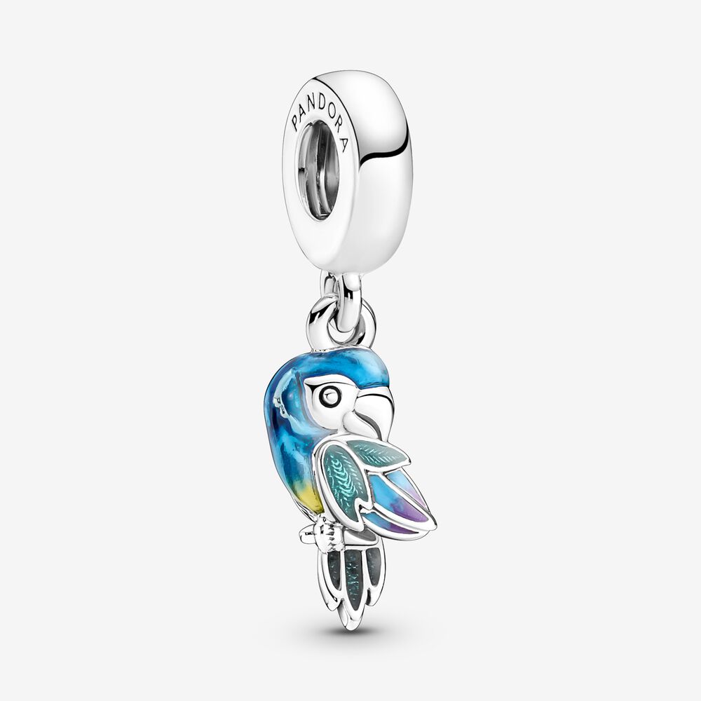 Pandora Charm Pendente Pappagallo del Paradiso Rifinito a mano 791679C01