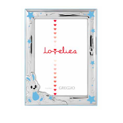 Greggio Argento Cornice Coniglio Azzurro 13x18