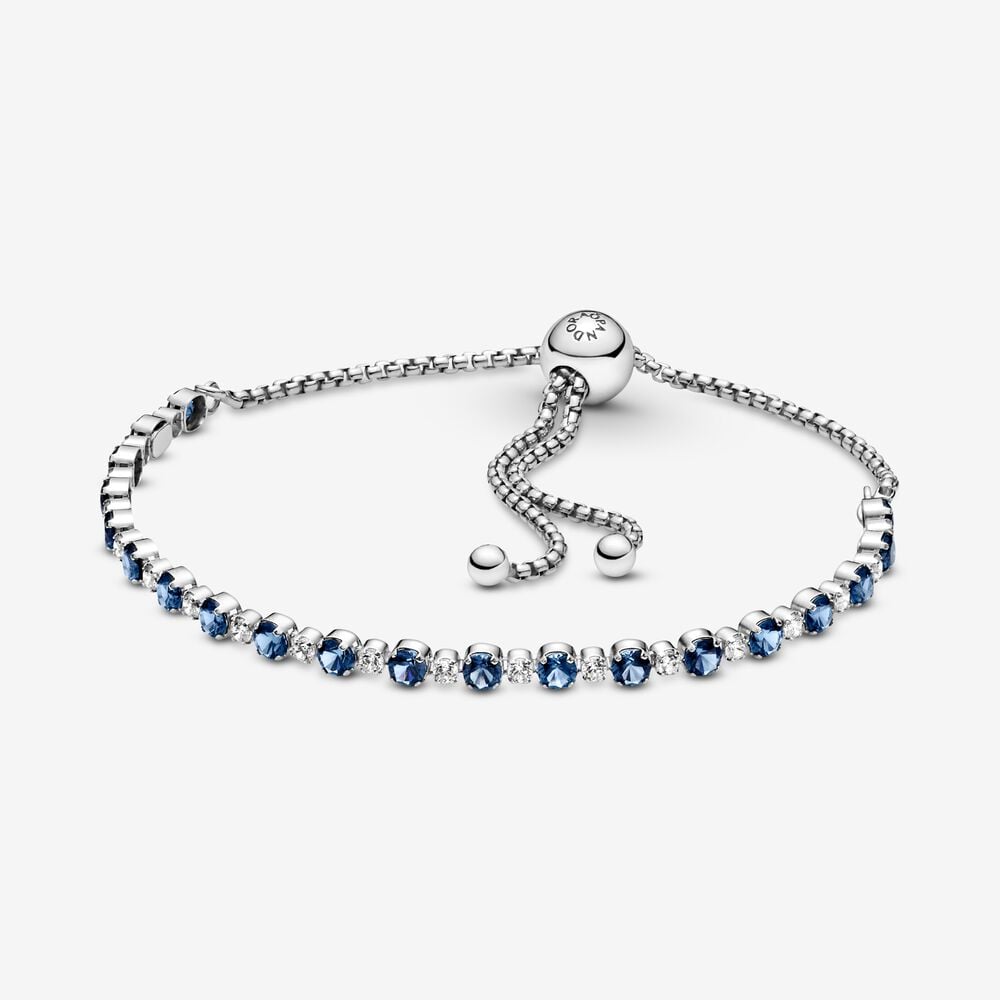 Pandora Bracciale Tennis Blu con Chiusura Regolabile 599377C01