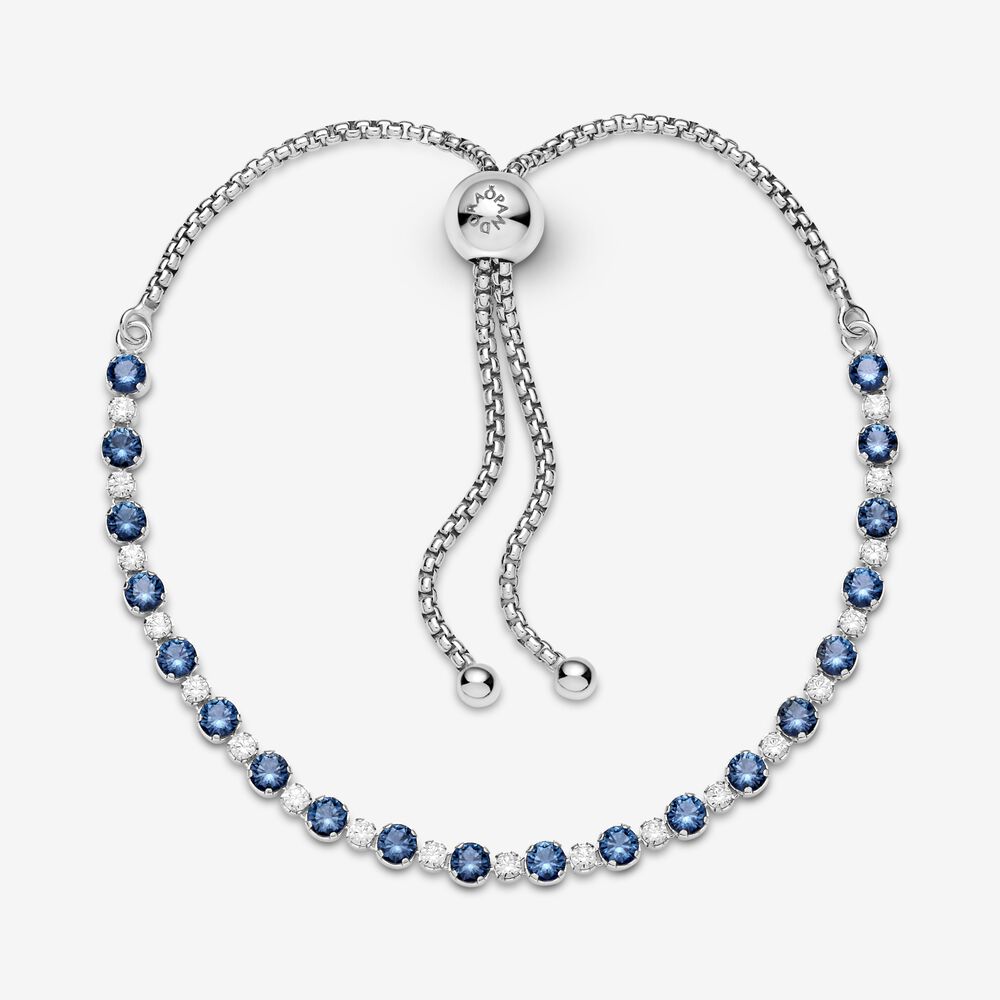 Pandora Bracciale Tennis Blu con Chiusura Regolabile 599377C01