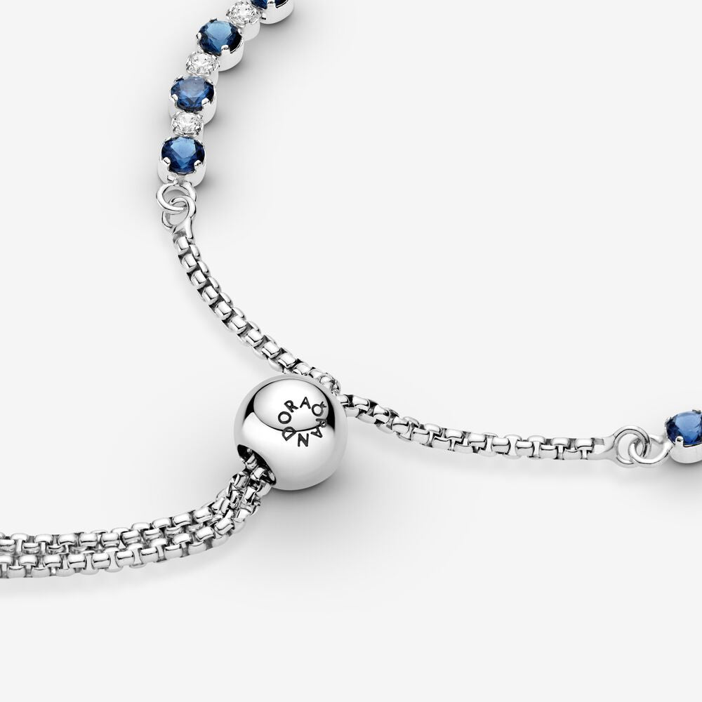 Pandora Bracciale Tennis Blu con Chiusura Regolabile 599377C01
