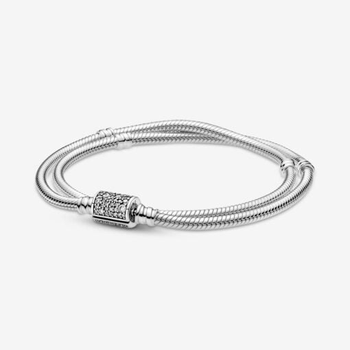 Pandora Bracciale Moments Doppio con Chiusura Pavè 599544C01