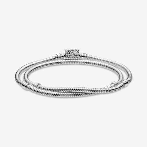 Pandora Bracciale Moments Doppio con Chiusura Pavè 599544C01