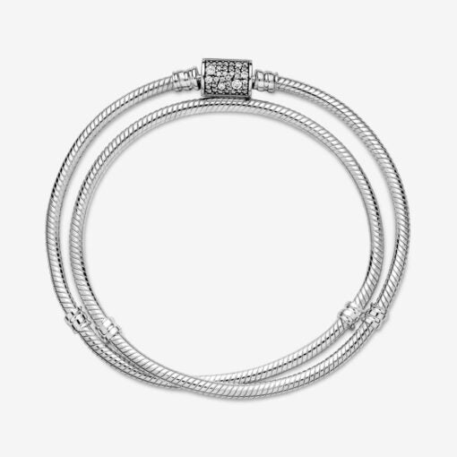 Pandora Bracciale Moments Doppio con Chiusura Pavè 599544C01