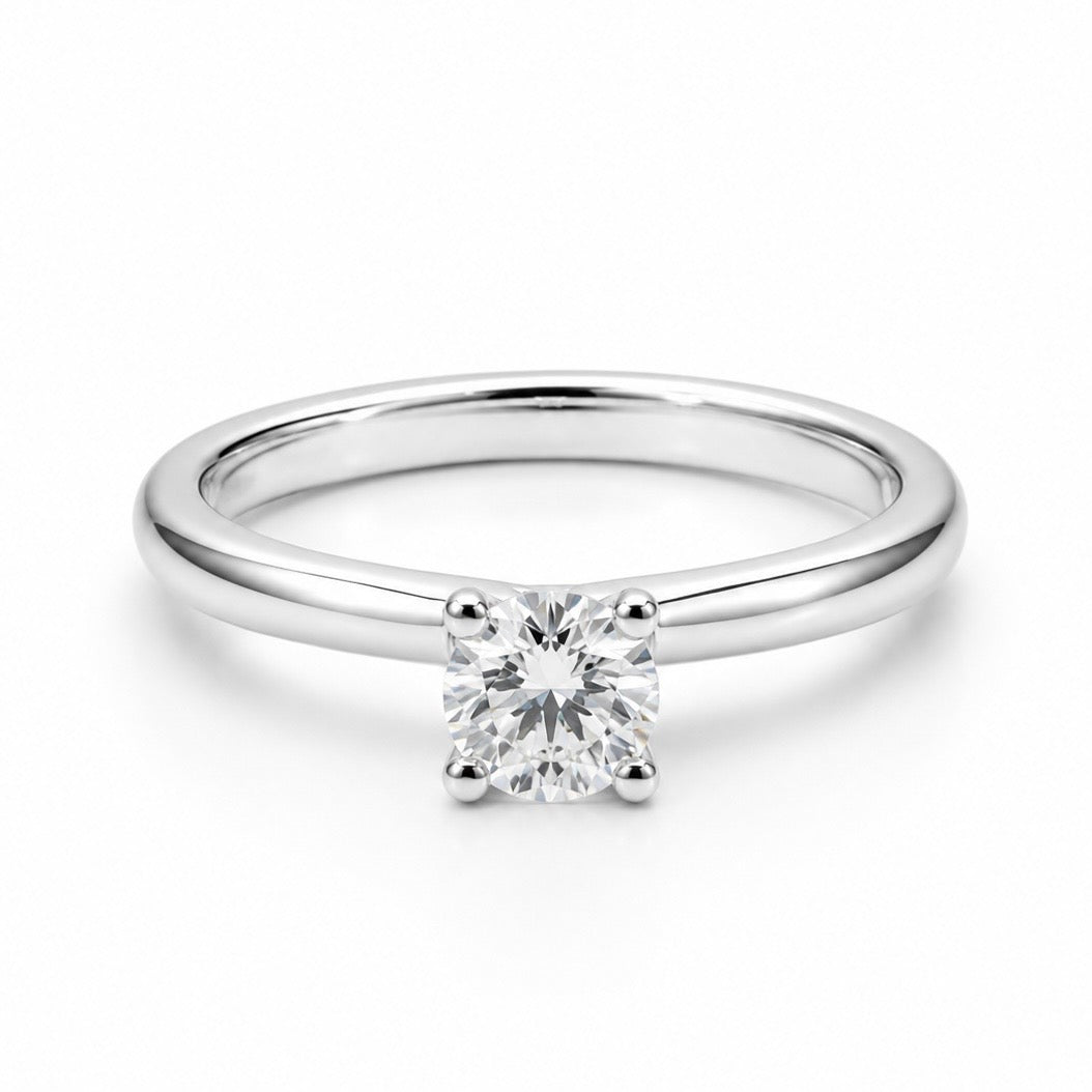 Maiocchi Milano Anello Solitario Oro Bianco e Diamante ct 0,50 E VS1