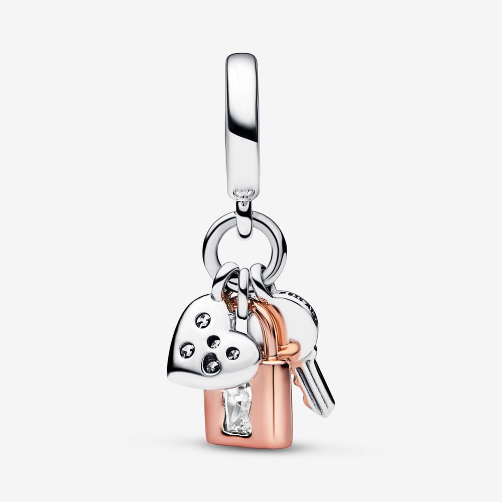 Pandora Charm Pendente Chiave, Lucchetto e Cuore 782506C01