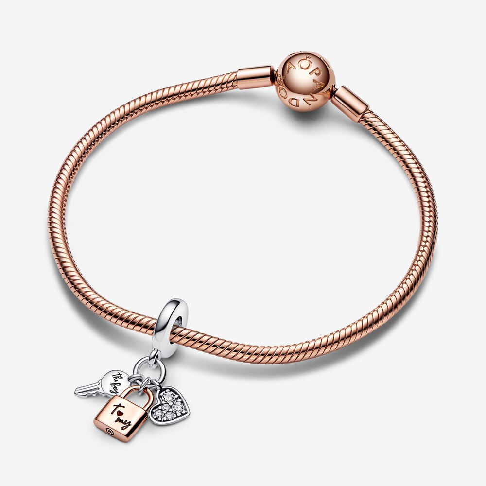 Pandora Charm Pendente Chiave, Lucchetto e Cuore 782506C01