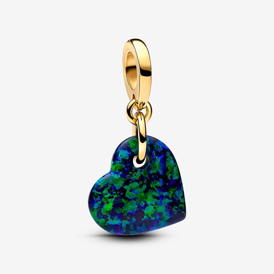 Pandora Charm Charm Pendente Cuore Opale Verde e Blu 763348C01