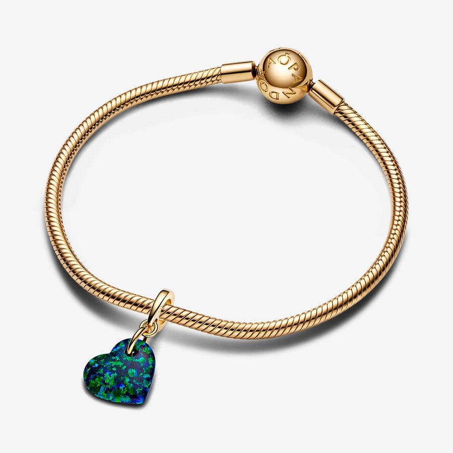 Pandora Charm Charm Pendente Cuore Opale Verde e Blu 763348C01