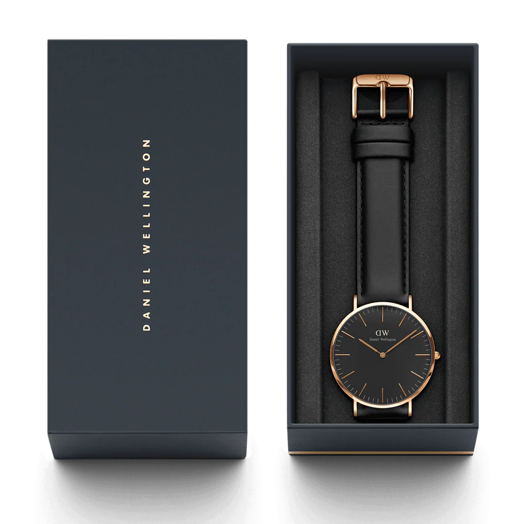 Daniel Wellington Classic Black Bristol 36 Silver