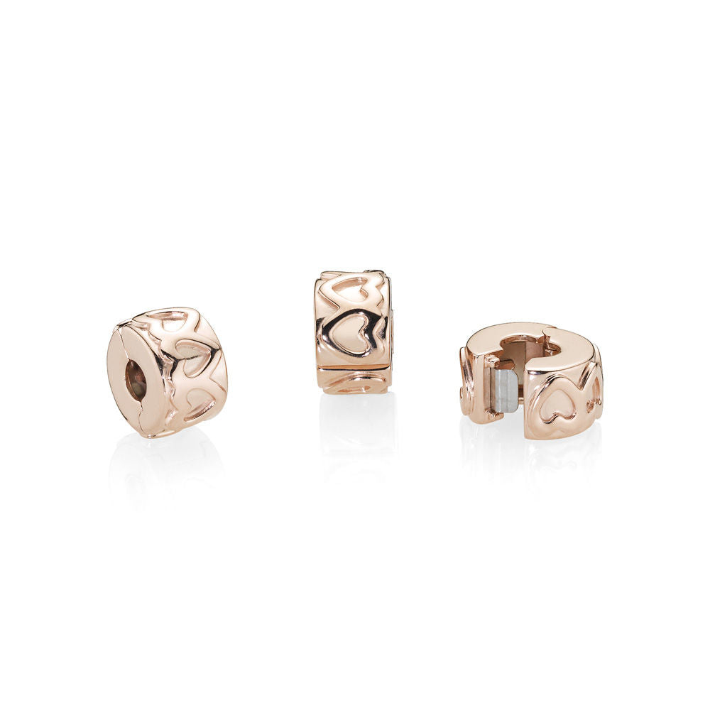 Pandora Clip Strada di cuori rose 781978
