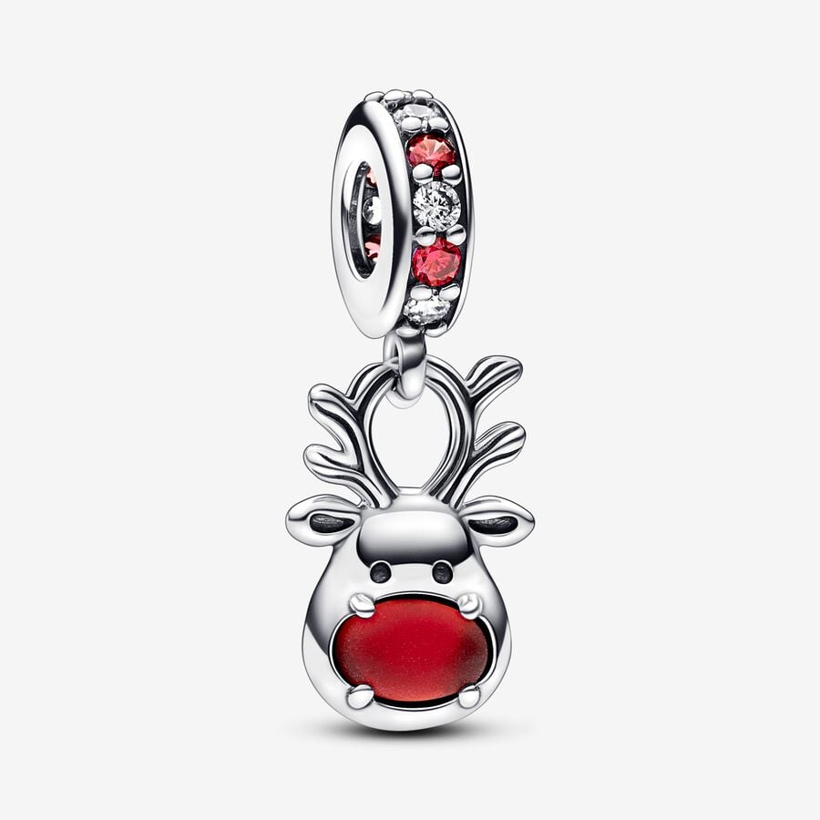 Pandora Charm Pendente Renna Naso Rosso Vetro di Murano 792330C01